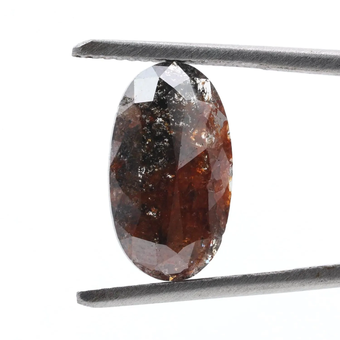 3.07 Ct Salt and Pepper Diamond, Natural Brown Color Oval Loose Diamonds for Minimalist Engagement Ring
