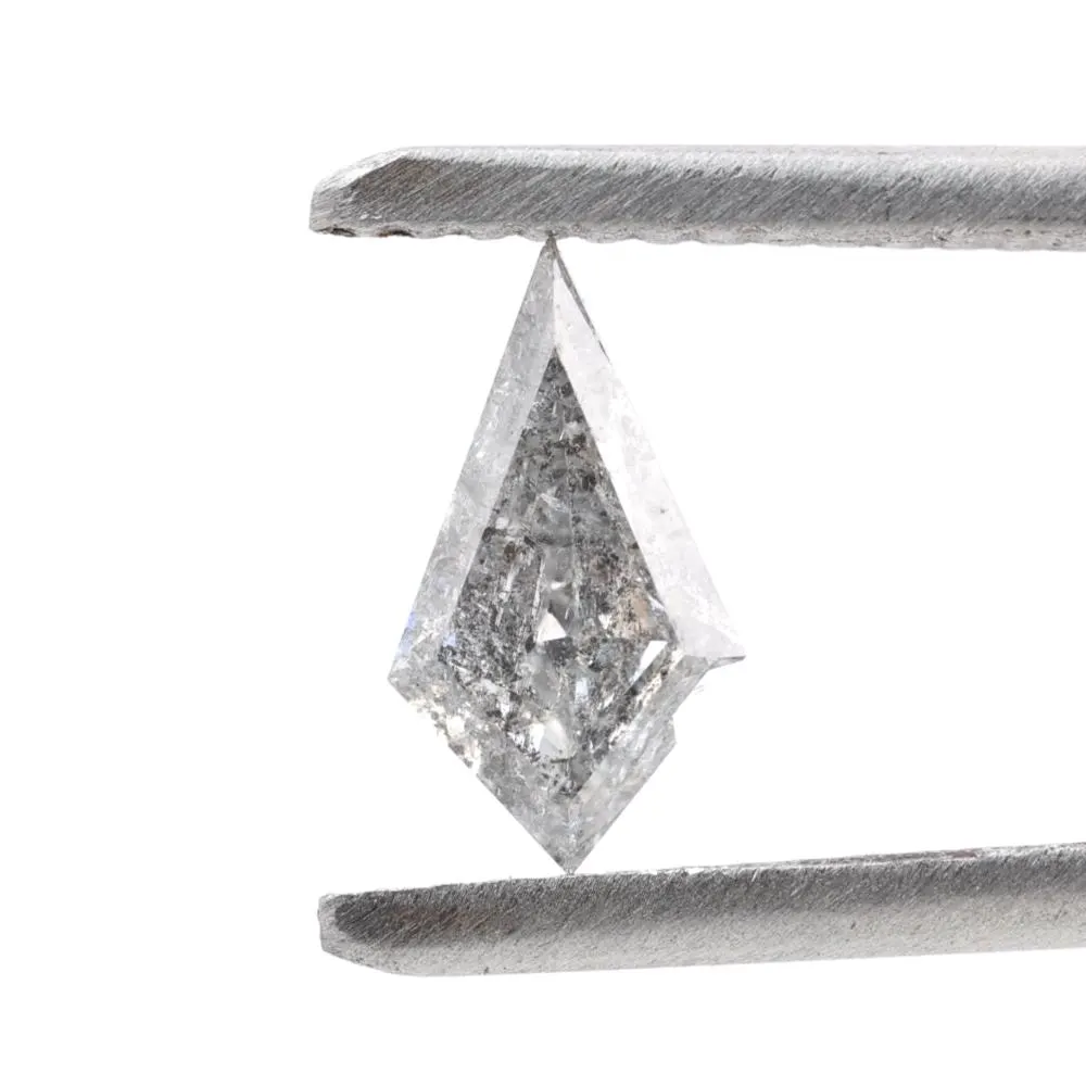0.50 Ct Salt and Pepper Diamond, Natural Gray Kite Loose Diamonds for Engagement Ring