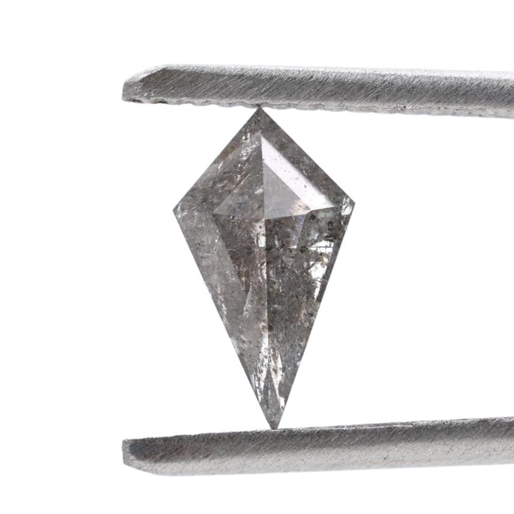 0.73 Carat Salt and Pepper Diamond, Natural Gray Kite Loose Diamonds for Engagement Ring