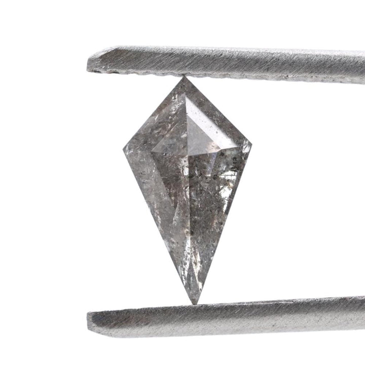 0.73 Carat Salt and Pepper Diamond, Natural Gray Kite Loose Diamonds for Engagement Ring