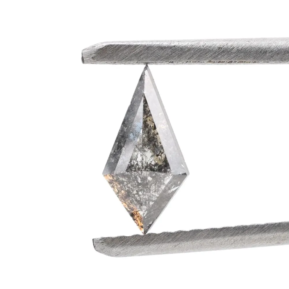 0.50 Ct Salt and Pepper Diamond, Natural Gray Smokey Kite Loose Diamonds for Engagement Ring