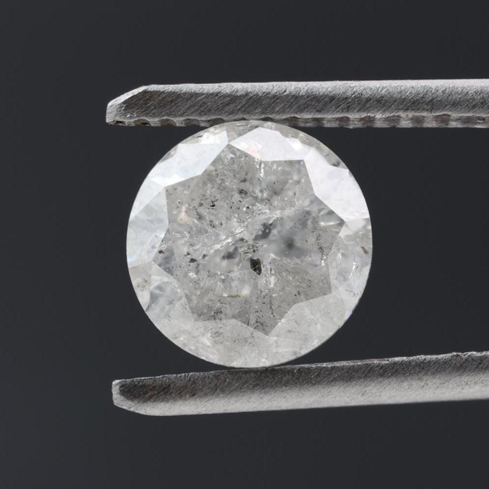1.97 Carat Salt and Pepper Diamond, Natural Gray Round Loose Diamonds for Engagement Ring