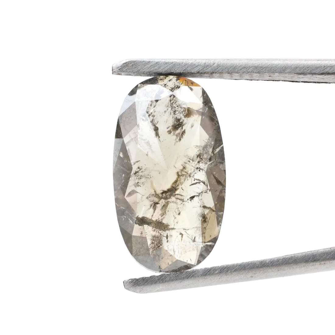 3.69 Ct Salt and Pepper Diamond, Natural Brown Oval Loose Diamonds for Minimalist Engagement Ring