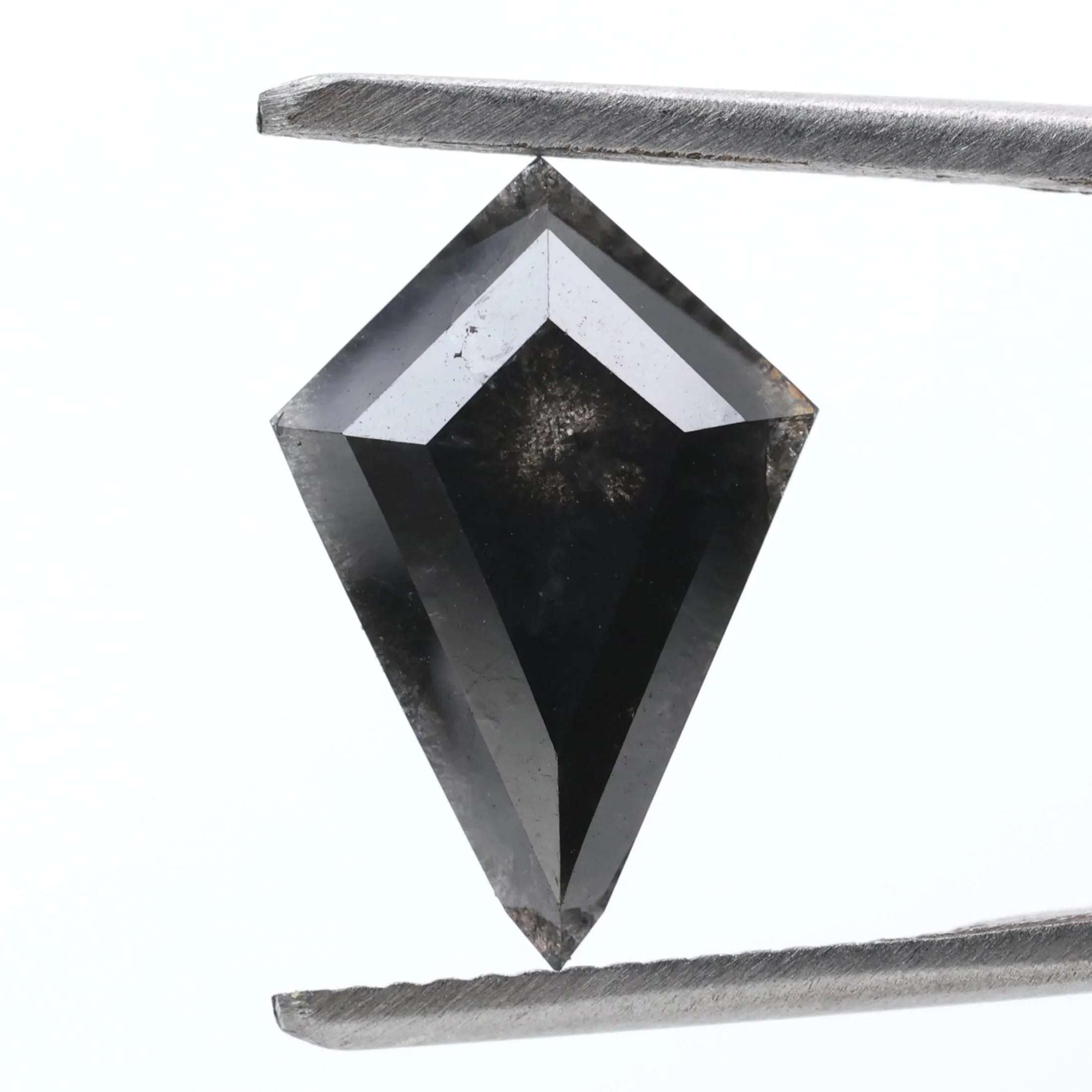 2.79 Carat Salt and Pepper Diamond, Natural Gray Kite Loose Diamonds for Minimalist Engagement Ring