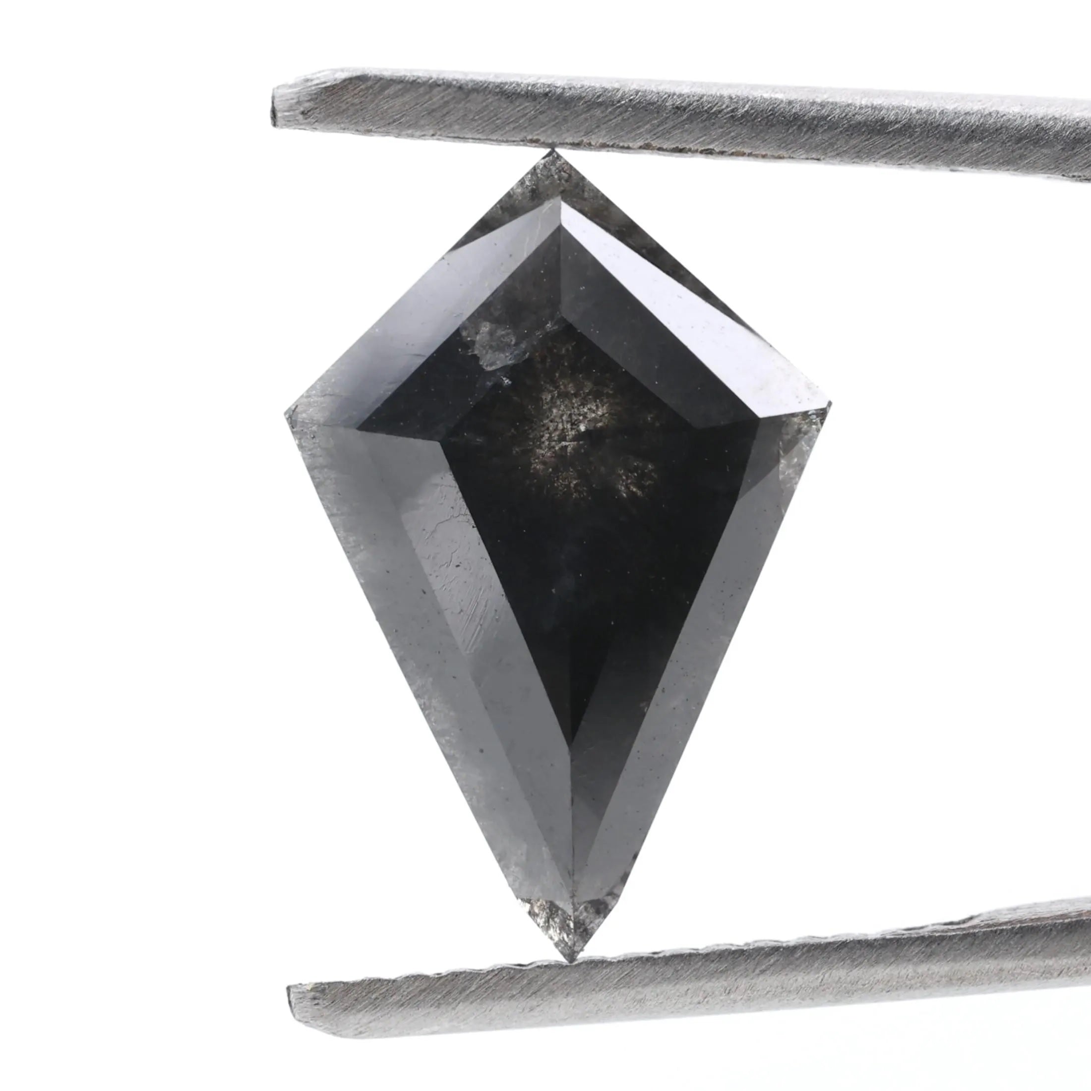 2.79 Carat Salt and Pepper Diamond, Natural Gray Kite Loose Diamonds for Minimalist Engagement Ring