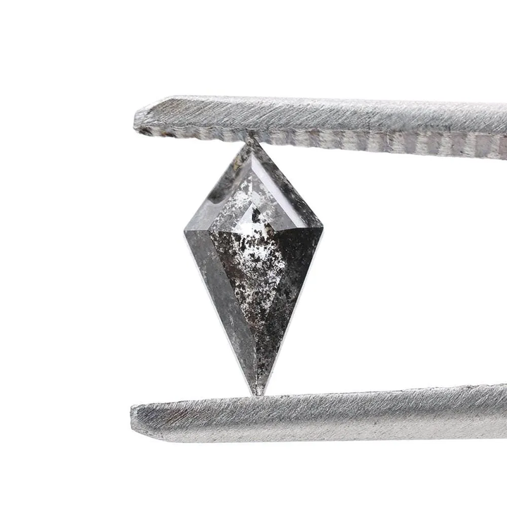 0.45 Cts Salt and Pepper Diamond, Natural Gray Kite Loose Diamonds for Engagement Ring