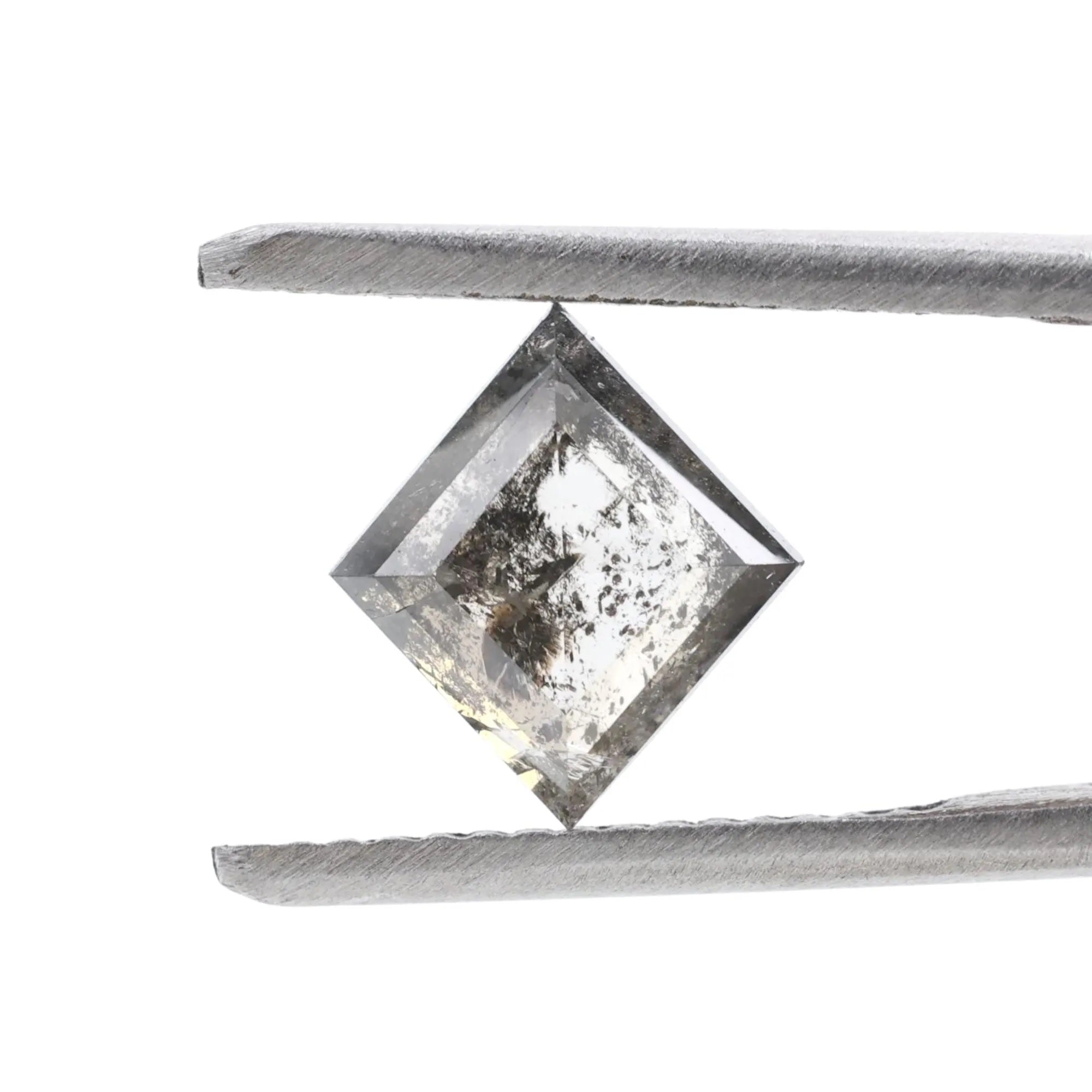 1.27 Carat Salt and Pepper Diamond, Natural Gray Square Loose Diamonds for Minimalist Engagement Ring