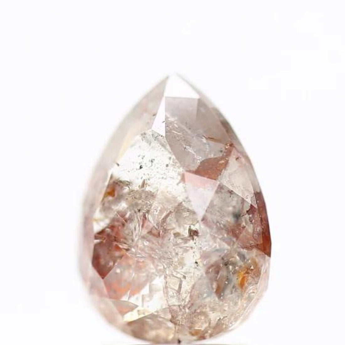 3.16 Ct Salt and Pepper Diamond, Natural Brown Color Pear Cut Loose Diamonds for Engagement Ring