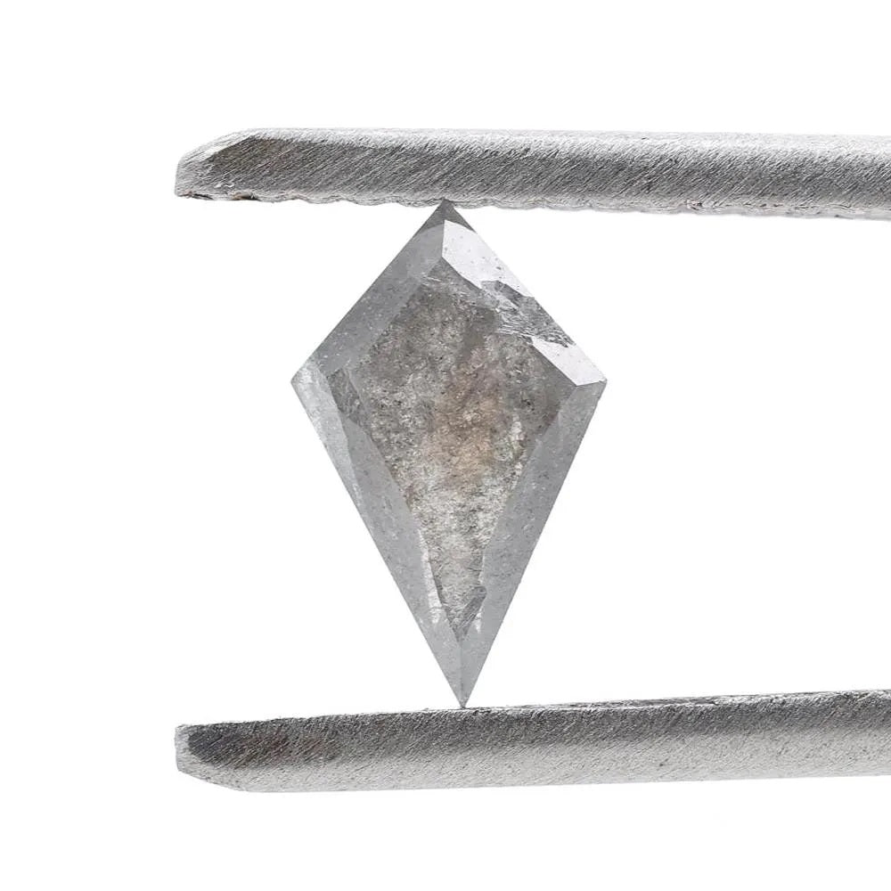 0.51 Cts Salt and Pepper Diamond, Natural Gray Kite Loose Diamonds for Engagement Ring