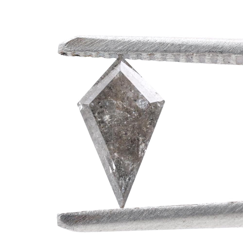 0.73 Carat Salt and Pepper Diamond, Natural Gray Kite Loose Diamonds for Engagement Ring