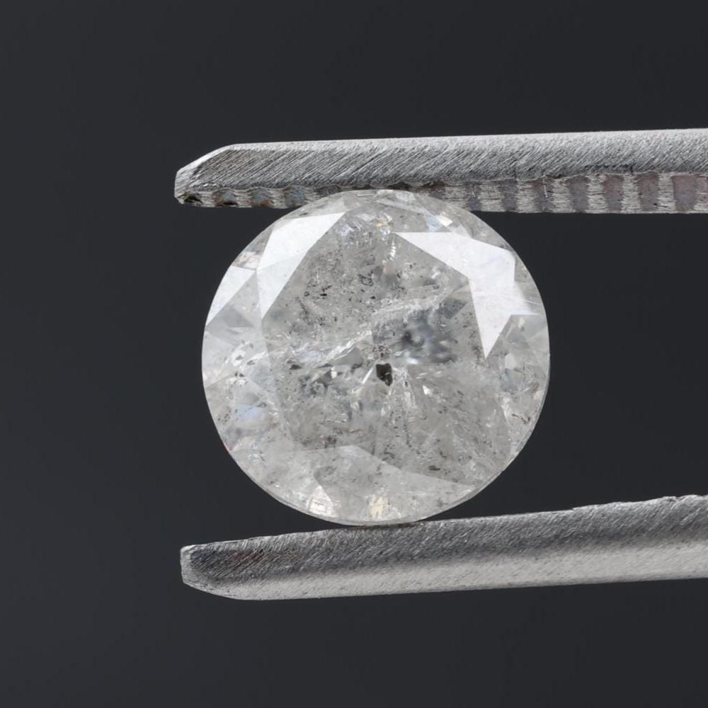 1.97 Carat Salt and Pepper Diamond, Natural Gray Round Loose Diamonds for Engagement Ring