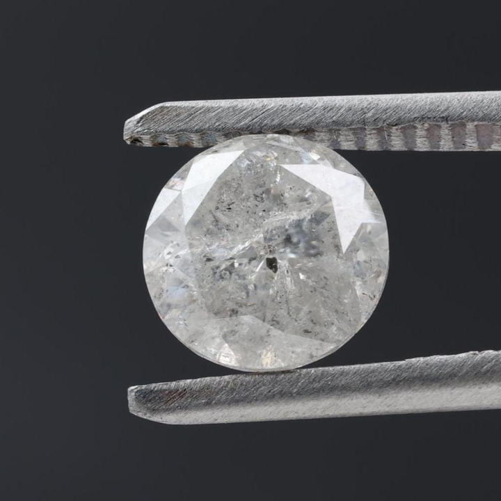 1.97 Carat Salt and Pepper Diamond, Natural Gray Round Loose Diamonds for Engagement Ring