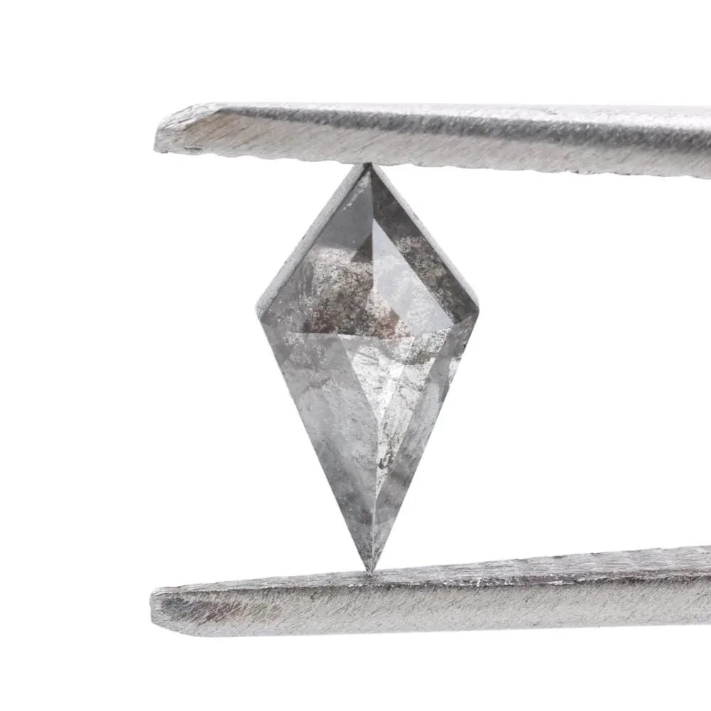 0.52 Carat Salt and Pepper Diamond, Natural Gray Kite Loose Diamonds for Engagement Ring