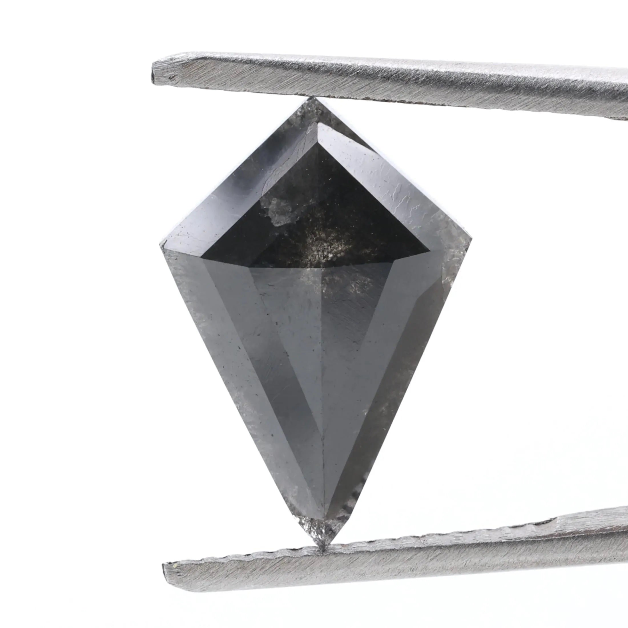 2.79 Carat Salt and Pepper Diamond, Natural Gray Kite Loose Diamonds for Minimalist Engagement Ring