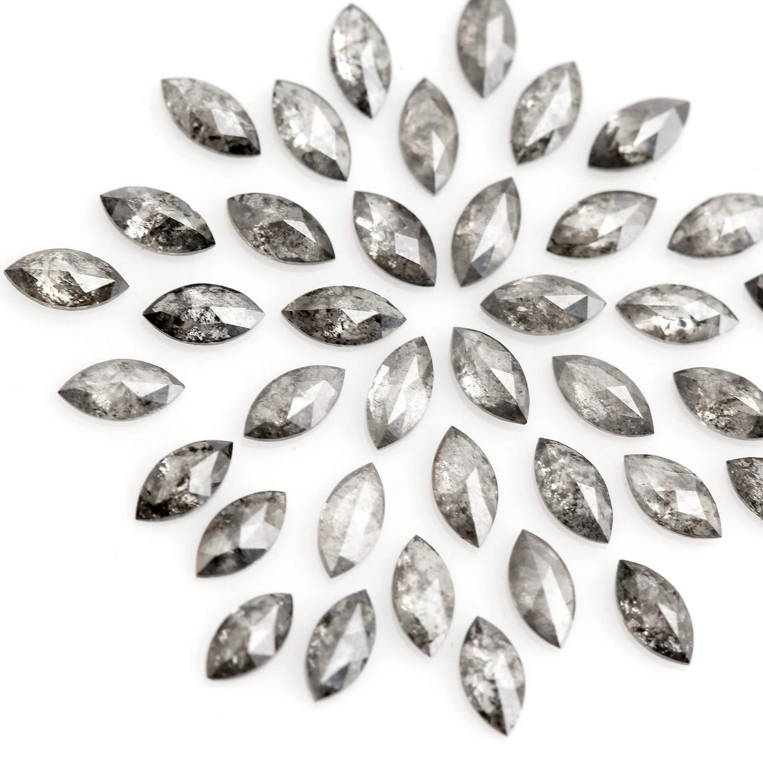 1.00 Ct 1.50 x 3.00 MM Natural Salt and Pepper Marquise Cut Loose Diamond for Fine Jewelry