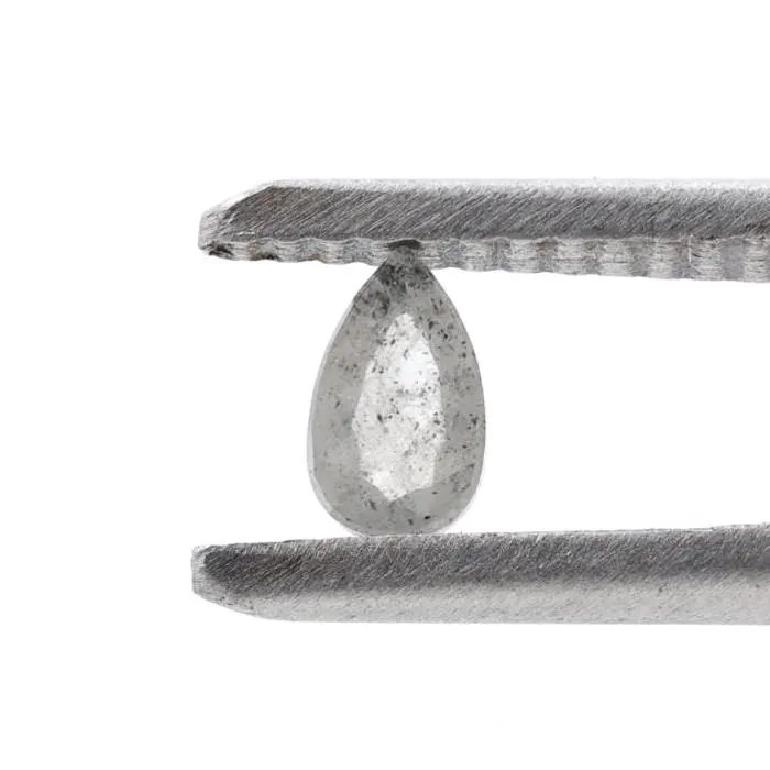 0.26 Ct Salt and Pepper Diamond, Natural Gray Color Pear Cut Loose Diamonds for Engagement Ring