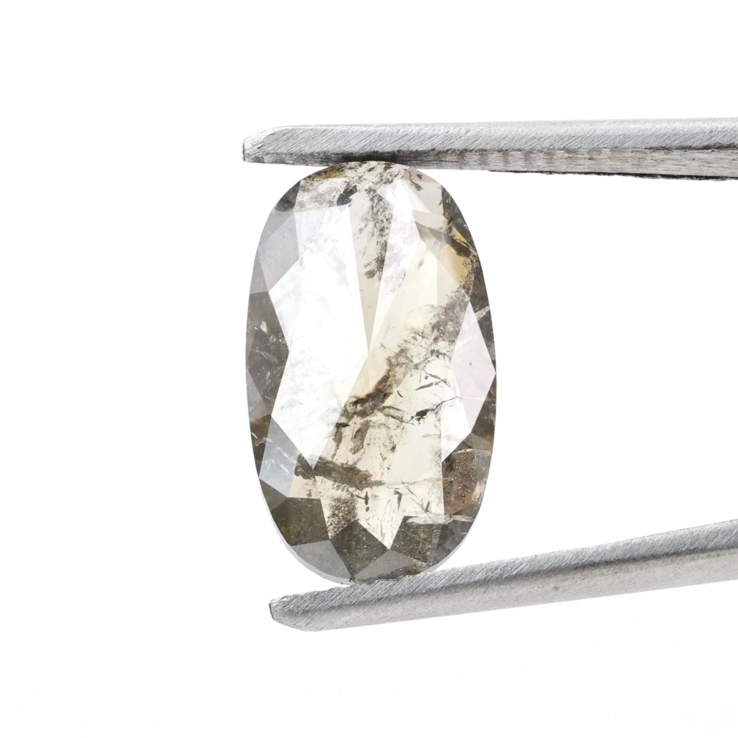 3.69 Ct Salt and Pepper Diamond, Natural Brown Oval Loose Diamonds for Minimalist Engagement Ring