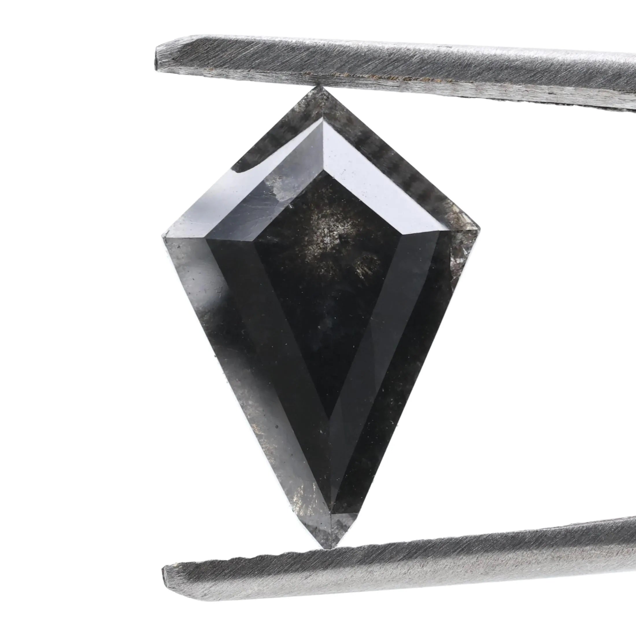 2.79 Carat Salt and Pepper Diamond, Natural Gray Kite Loose Diamonds for Minimalist Engagement Ring
