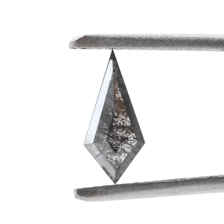0.71 Cts Salt and Pepper Diamond, Natural Gray Smokey Kite Loose Diamonds for Engagement Ring