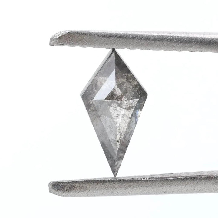0.52 Carat Salt and Pepper Diamond, Natural Gray Kite Loose Diamonds for Engagement Ring