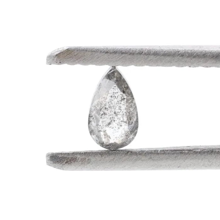 0.24 Ct Salt and Pepper Diamond, Natural Gray Color Pear Cut Loose Diamonds for Engagement Ring