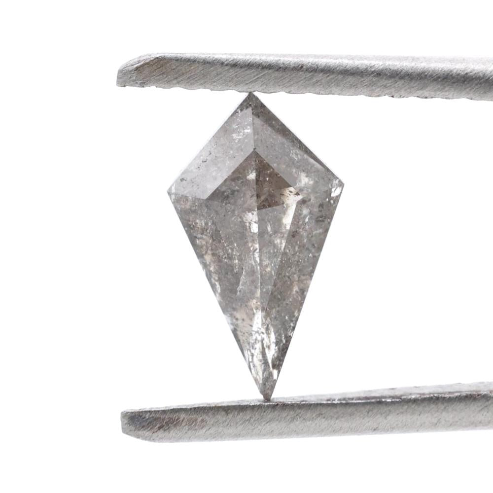 0.73 Carat Salt and Pepper Diamond, Natural Gray Kite Loose Diamonds for Engagement Ring
