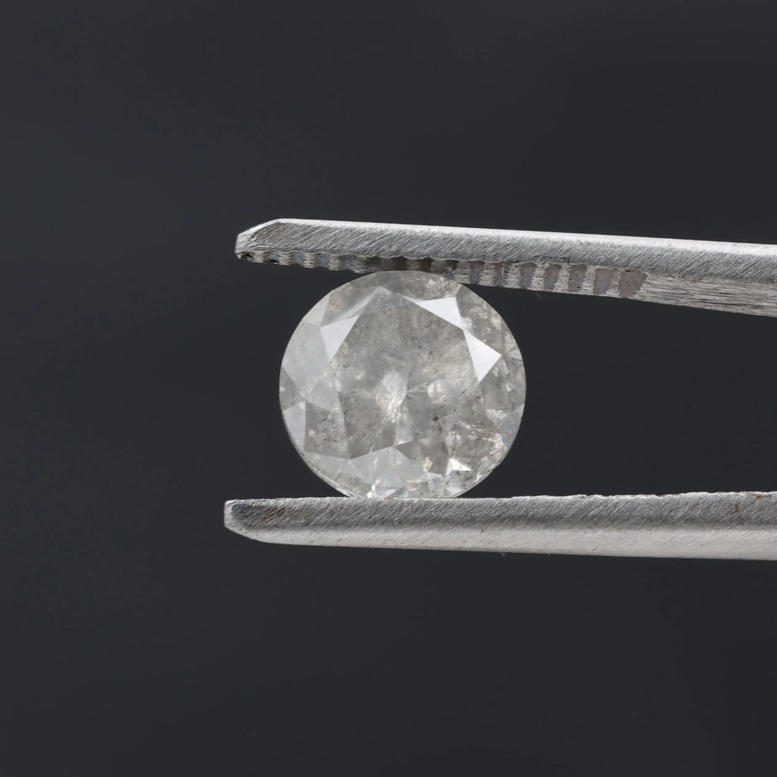2.18 Carat Salt and Pepper Diamond, Natural Gray Round Loose Diamonds for Minimalist Engagement Ring