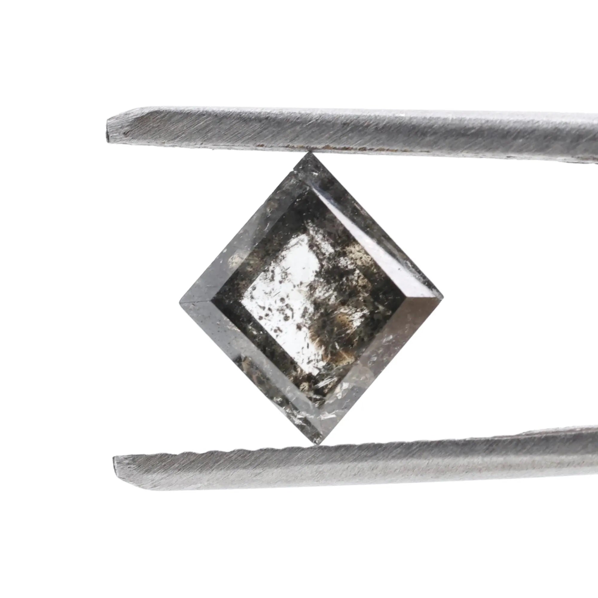 1.27 Carat Salt and Pepper Diamond, Natural Gray Square Loose Diamonds for Minimalist Engagement Ring