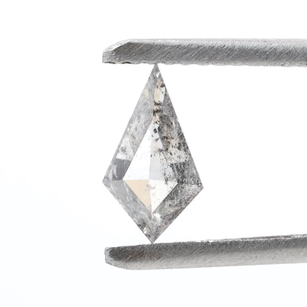 0.50 Ct Salt and Pepper Diamond, Natural Gray Kite Loose Diamonds for Engagement Ring