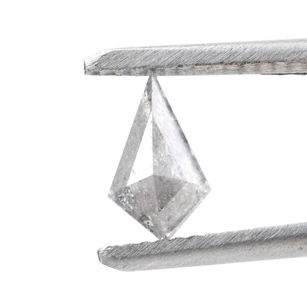 0.64 Ct Salt and Pepper Diamond, Natural Gray Kite Loose Diamonds for Engagement Ring