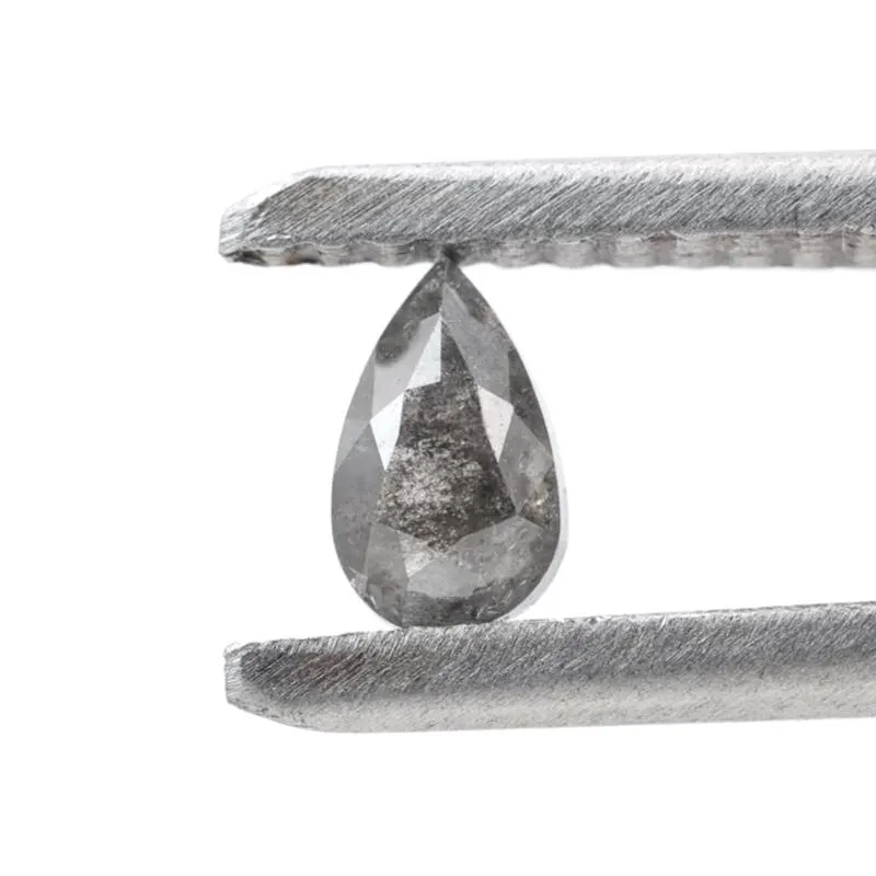 0.25 Ct Salt and Pepper Diamond, Natural Gray Color Pear Cut Loose Diamonds for Engagement Ring