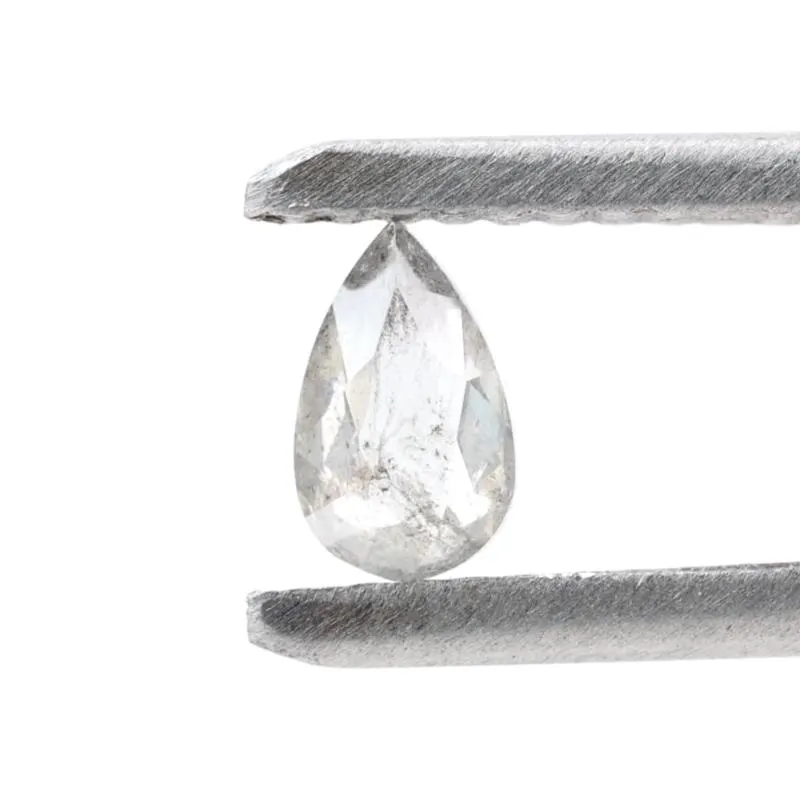 0.27 Ct Salt and Pepper Diamond, Natural Gray Color Pear Cut Loose Diamonds for Engagement Ring
