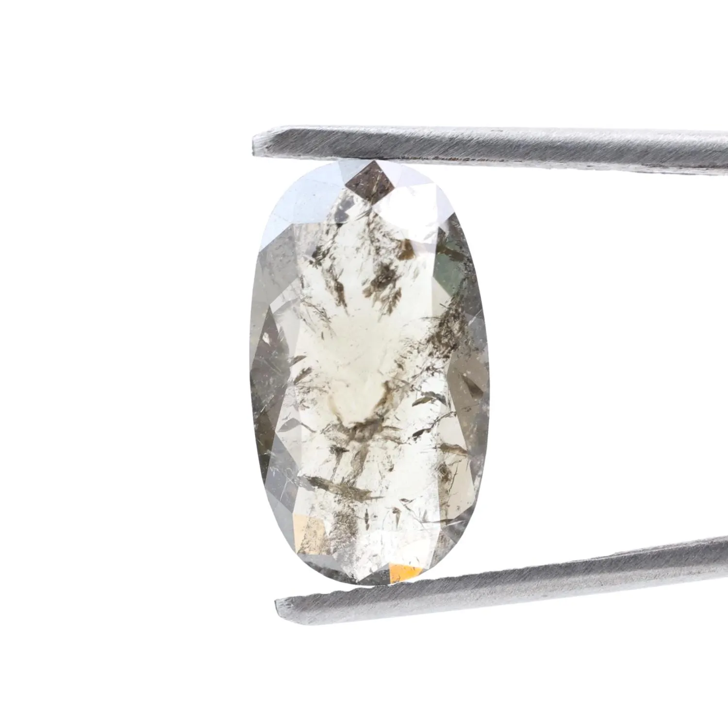 3.69 Ct Salt and Pepper Diamond, Natural Brown Oval Loose Diamonds for Minimalist Engagement Ring