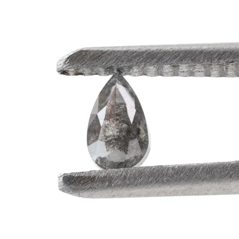0.25 Ct Salt and Pepper Diamond, Natural Gray Color Pear Cut Loose Diamonds for Engagement Ring