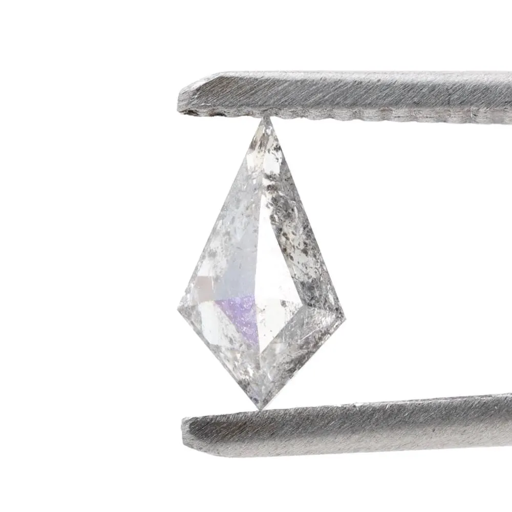0.50 Ct Salt and Pepper Diamond, Natural Gray Kite Loose Diamonds for Engagement Ring