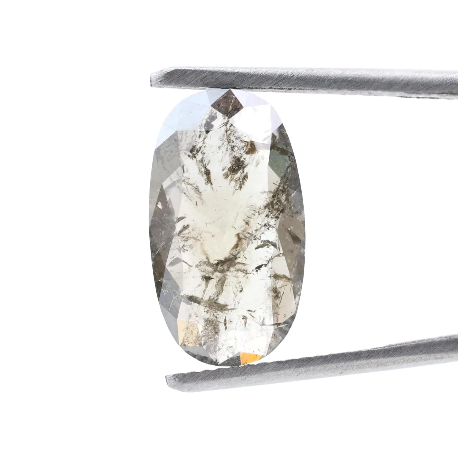 3.69 Ct Salt and Pepper Diamond, Natural Brown Oval Loose Diamonds for Minimalist Engagement Ring