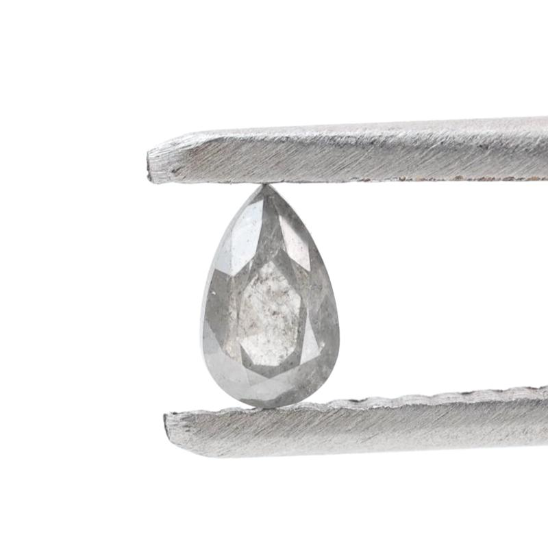 0.26 Ct Salt and Pepper Diamond, Natural Gray Color Pear Cut Loose Diamonds for Wedding Ring