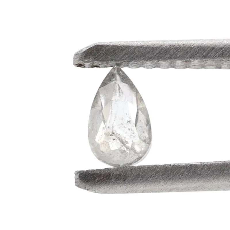 0.27 Ct Salt and Pepper Diamond, Natural Gray Color Pear Cut Loose Diamonds for Engagement Ring