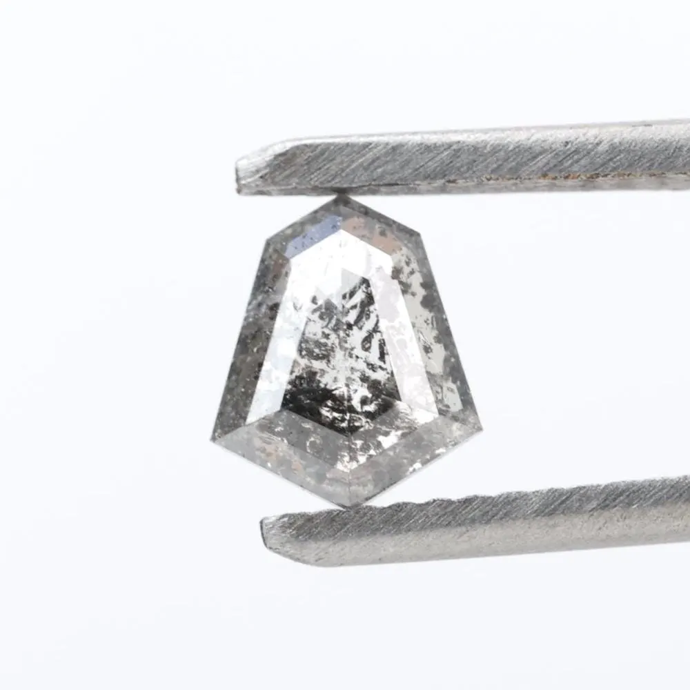 0.81 Ct Salt and Pepper Diamond, Natural Gray Shield Loose Diamonds for Engagement Ring