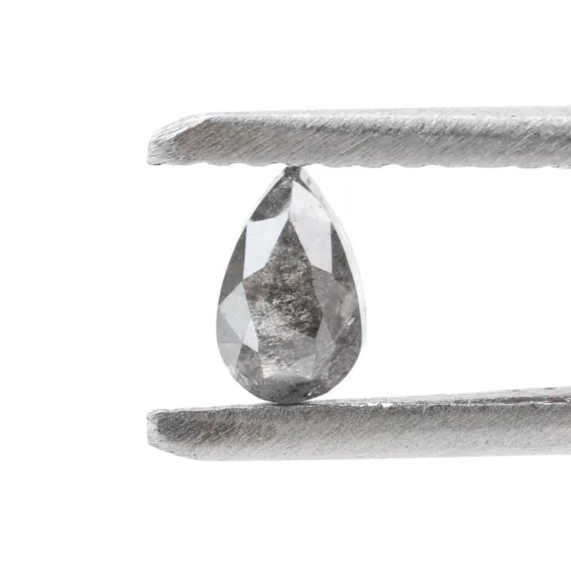 0.25 Ct Salt and Pepper Diamond, Natural Gray Color Pear Cut Loose Diamonds for Engagement Ring