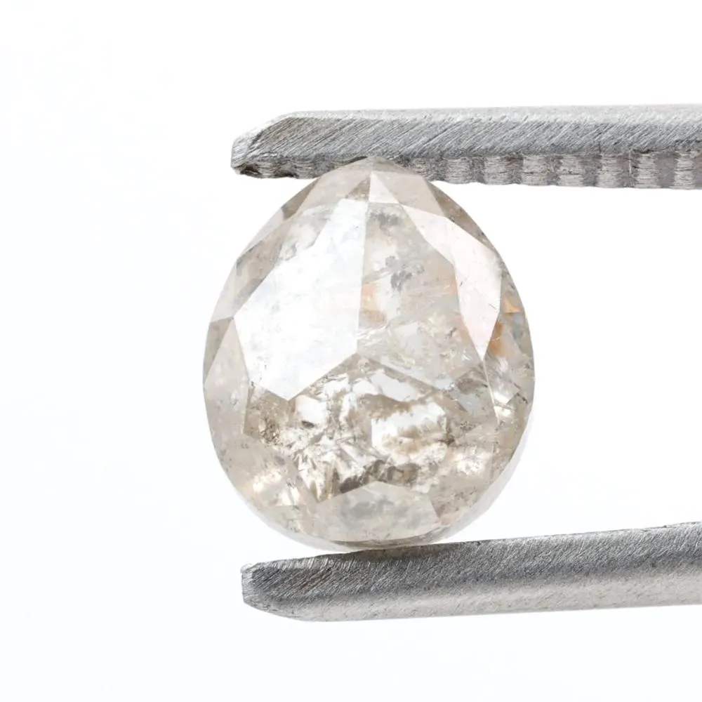 2.24 Ct Salt and Pepper Diamond, Natural Gray Color Pear Cut Loose Diamonds for Engagement Ring