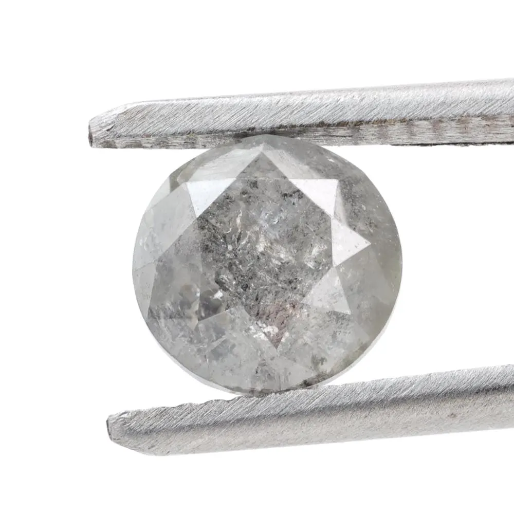 2.47 Carat Salt and Pepper Diamond, Natural Gray Round Loose Diamonds for Engagement Ring