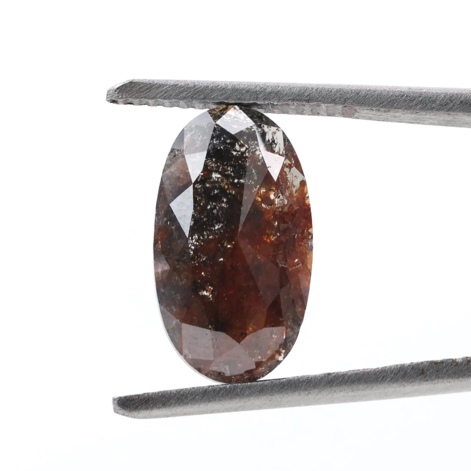 3.07 Ct Salt and Pepper Diamond, Natural Brown Color Oval Loose Diamonds for Minimalist Engagement Ring