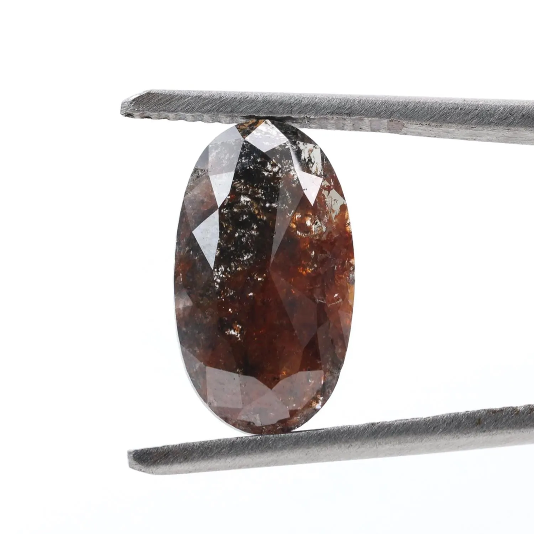 3.07 Ct Salt and Pepper Diamond, Natural Brown Color Oval Loose Diamonds for Minimalist Engagement Ring