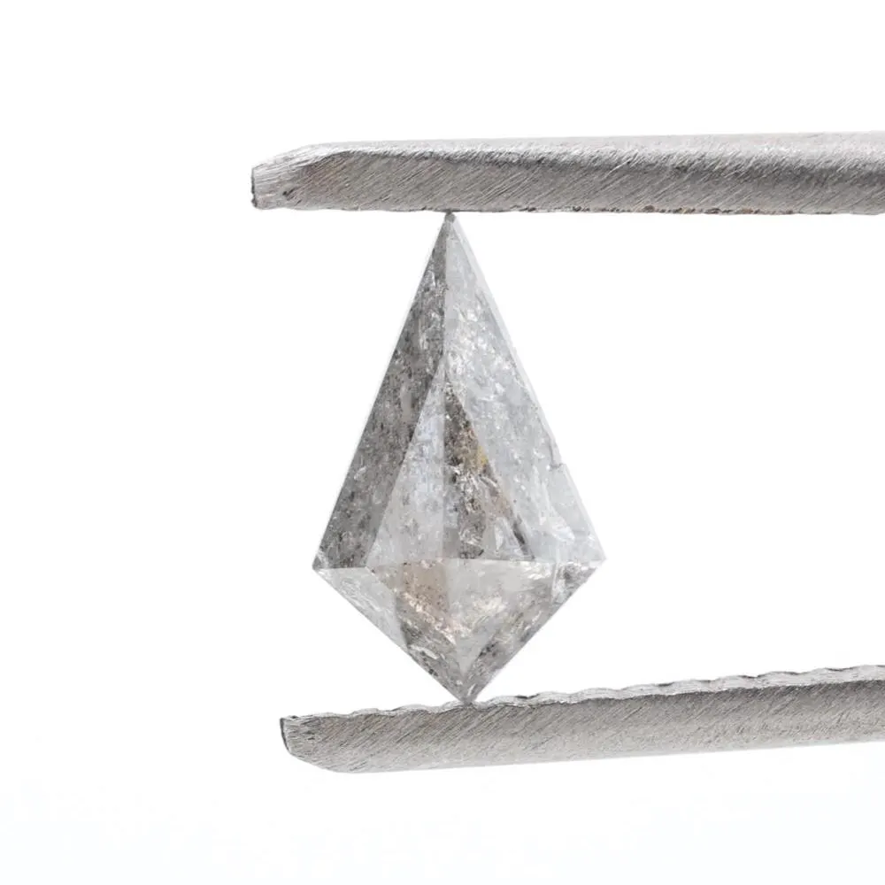 0.64 Ct Salt and Pepper Diamond, Natural Gray Kite Loose Diamonds for Engagement Ring