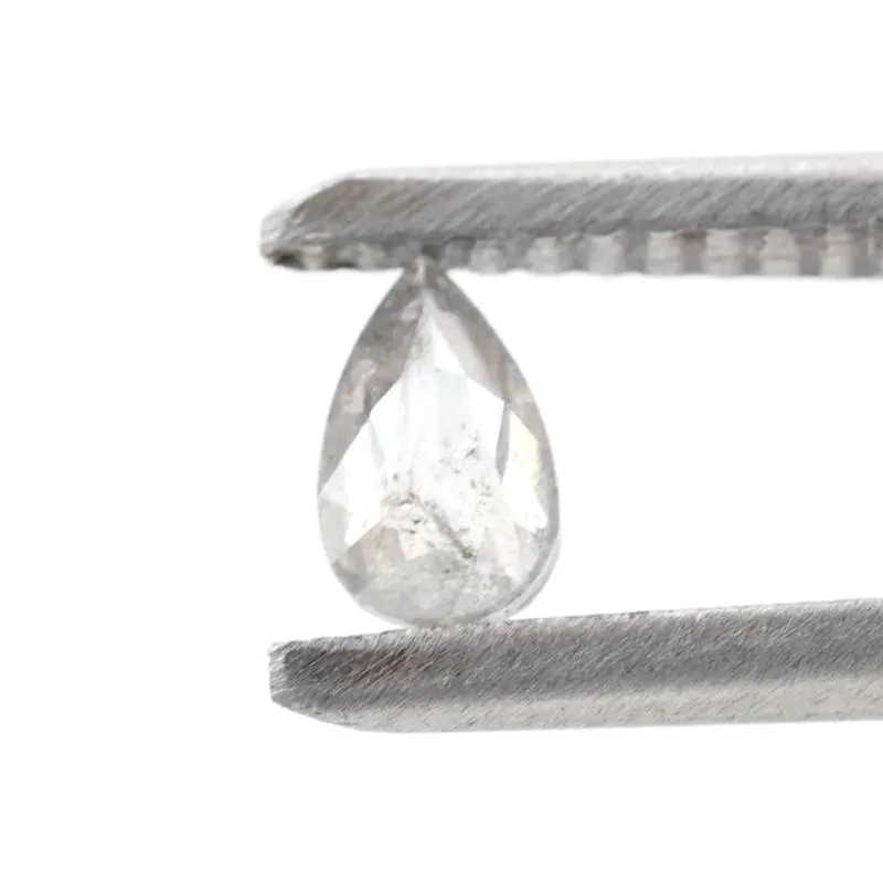 0.27 Ct Salt and Pepper Diamond, Natural Gray Color Pear Cut Loose Diamonds for Engagement Ring