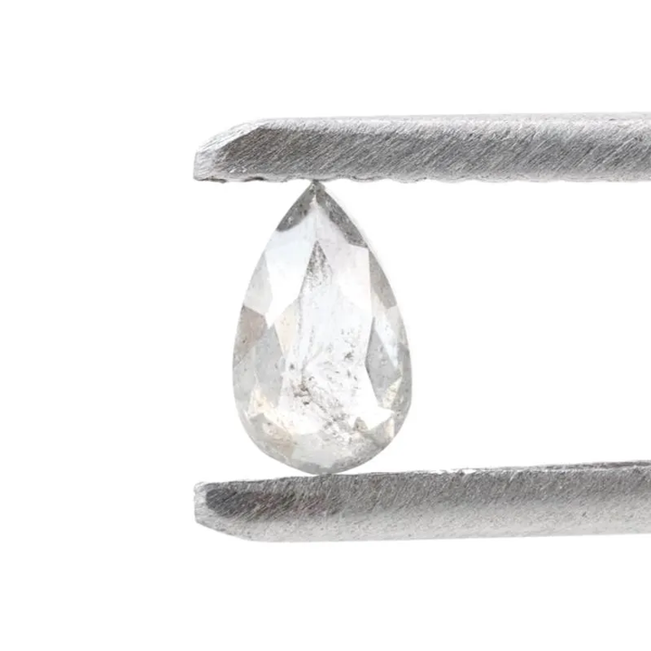 0.27 Ct Salt and Pepper Diamond, Natural Gray Color Pear Cut Loose Diamonds for Engagement Ring