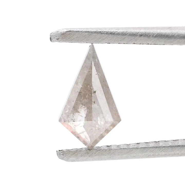 0.57 Ct Salt and Pepper Diamond, Natural Gray Kite Loose Diamonds for Engagement Ring