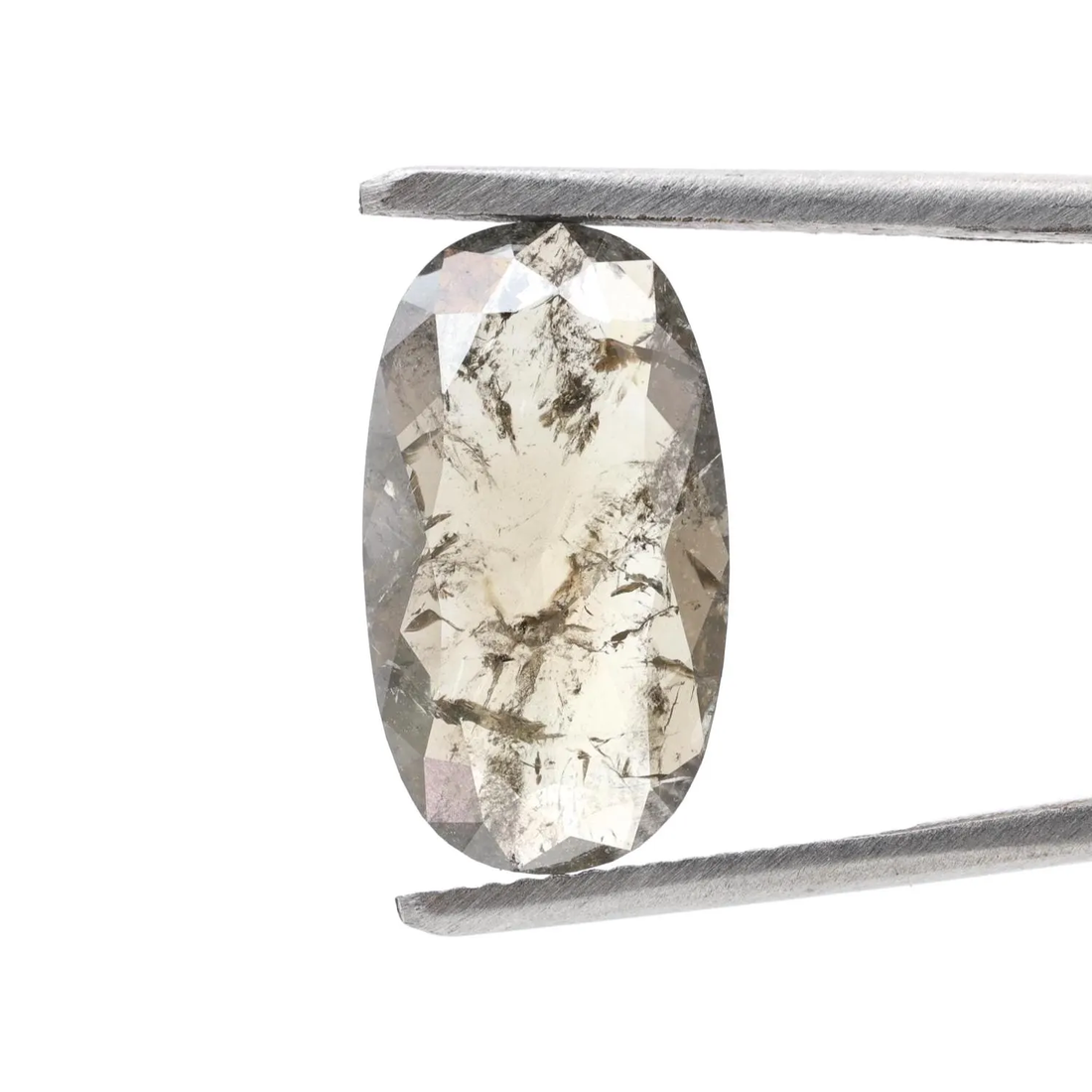 3.69 Ct Salt and Pepper Diamond, Natural Brown Oval Loose Diamonds for Minimalist Engagement Ring