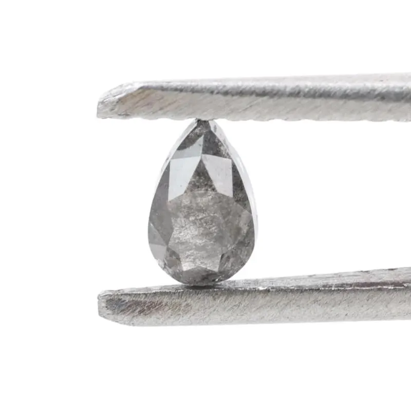 0.25 Ct Salt and Pepper Diamond, Natural Gray Color Pear Cut Loose Diamonds for Engagement Ring